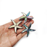 Vintage Sea Star Abalone Shell Pendant Necklace Charm