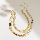 Natural Stone Pearl Multilayer Necklace For Women