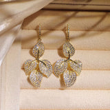 Ginkgo Drop Earrings Metal Leaf Pendant Dangle Earrings