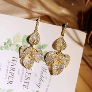 Ginkgo Drop Earrings Metal Leaf Pendant Dangle Earrings