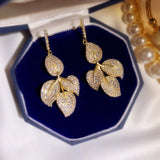 Ginkgo Drop Earrings Metal Leaf Pendant Dangle Earrings