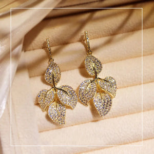 Ginkgo Drop Earrings Metal Leaf Pendant Dangle Earrings