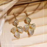Ginkgo Drop Earrings Metal Leaf Pendant Dangle Earrings