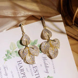 Ginkgo Drop Earrings Metal Leaf Pendant Dangle Earrings