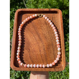 Pink Stone Beaded Choker Necklace 18KGF Stainless Steel Women Fine Jewelry