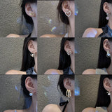 Geometric Pearl Stud Earrings for Women