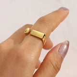 Geometric Bar Shape Ring Stainless Steel 18K Plated Rings For Woman