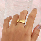 Geometric Bar Shape Ring Stainless Steel 18K Plated Rings For Woman