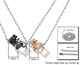 Austrian Crystal Couple Crown Necklace for Luckyrs