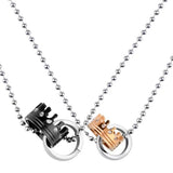 Austrian Crystal Couple Crown Necklace for Luckyrs