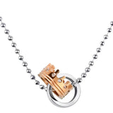 Austrian Crystal Couple Crown Necklace for Luckyrs
