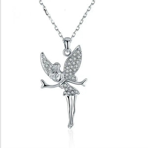 925 Sterling Silver Lucky Cupid Necklace Austrian Crystals