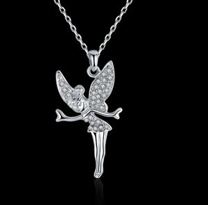 925 Sterling Silver Lucky Cupid Necklace Austrian Crystals