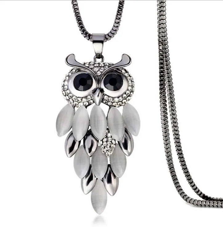 Austrian Retro Owl Choker Necklace with Crystals