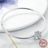 Sparking Butterfly Paw Heart Bracelet 925 Sterling Silver Jewelry