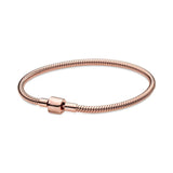 S925 Sterling Silver Love Snake Chain Bangle Charms Beads DIY Jewelry