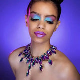 Oval Rhinestone Necklace Exaggeration Clavicalis Chain Sexy Evening Dress