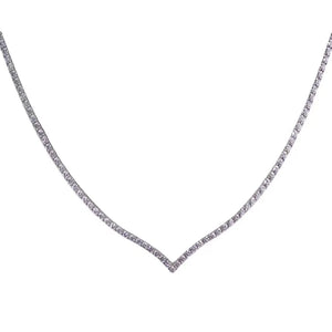 Rhinestone Necklace - Personalized V-shaped Accessory
