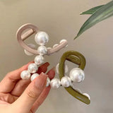 Pearl Hair Claws Clips Grip Hairpin for Women Girls Headwear