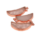 Pink Rose Quartz Moon Pendant for DIY Jewelry Women Accessory