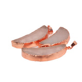 Pink Rose Quartz Moon Pendant for DIY Jewelry Women Accessory