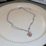 Colorful Heart Silver Plate Jewelry For Women