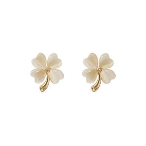 Clover Opal Women's Earrings Small Ear Jewelry Unique Light Earrings