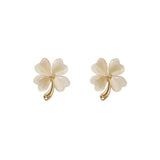 Clover Opal Women's Earrings Small Ear Jewelry Unique Light Earrings