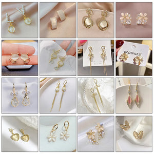 Clover Opal Women's Earrings Small Ear Jewelry Unique Light Earrings