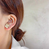 Clover Opal Women's Earrings Small Ear Jewelry Unique Light Earrings