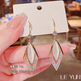 Clover Opal Women's Earrings Small Ear Jewelry Unique Light Earrings