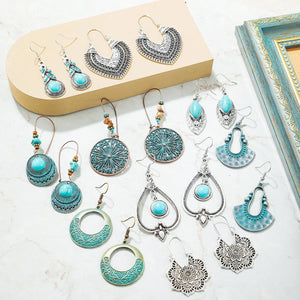 Bohemian Turquoise Retro Earrings Set