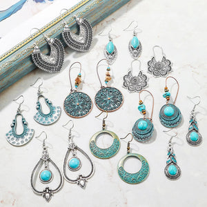 Bohemian Turquoise Retro Earrings Set