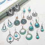 Bohemian Turquoise Retro Earrings Set