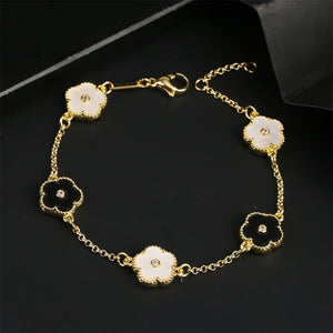 Five Leaf Flower Zirconia Bracelet Ladies High Jewelry Charm Bracelet