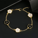 Five Leaf Flower Zirconia Bracelet Ladies High Jewelry Charm Bracelet