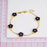 Five Leaf Flower Zirconia Bracelet Ladies High Jewelry Charm Bracelet