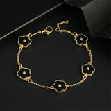 Five Leaf Flower Zirconia Bracelet Ladies High Jewelry Charm Bracelet