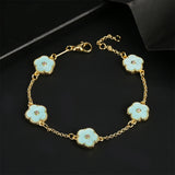 Five Leaf Flower Zirconia Bracelet Ladies High Jewelry Charm Bracelet