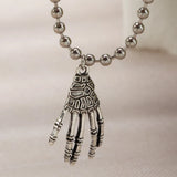 Punk Pearl Halloween Ghost Claw Necklace Women Party Gift X7909