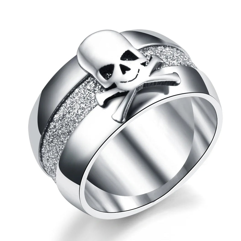 Punk Skeleton Silver Ring Men Gift Jewelry R5530