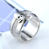 Punk Skeleton Silver Ring Men Gift Jewelry R5530