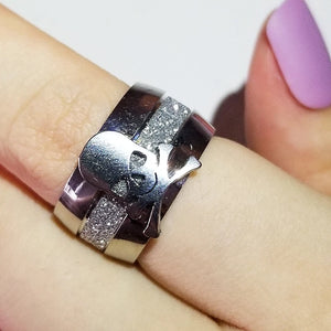 Punk Skeleton Silver Ring Men Gift Jewelry R5530