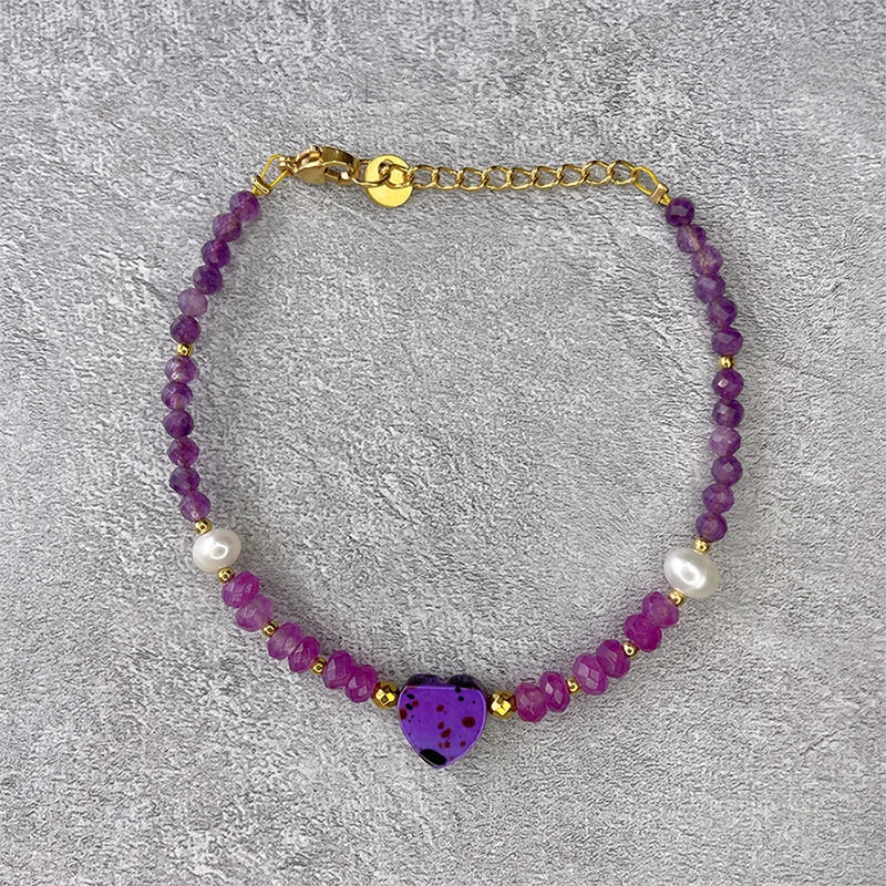 Purple Spinel Handwork Bracelet for Women Gift