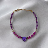 Purple Spinel Handwork Bracelet for Women Gift