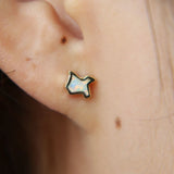925 Silver Opal Fire Stud Earrings - Women Wedding Jewelry