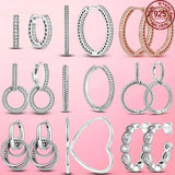 925 Silver Charm Hoop Earrings