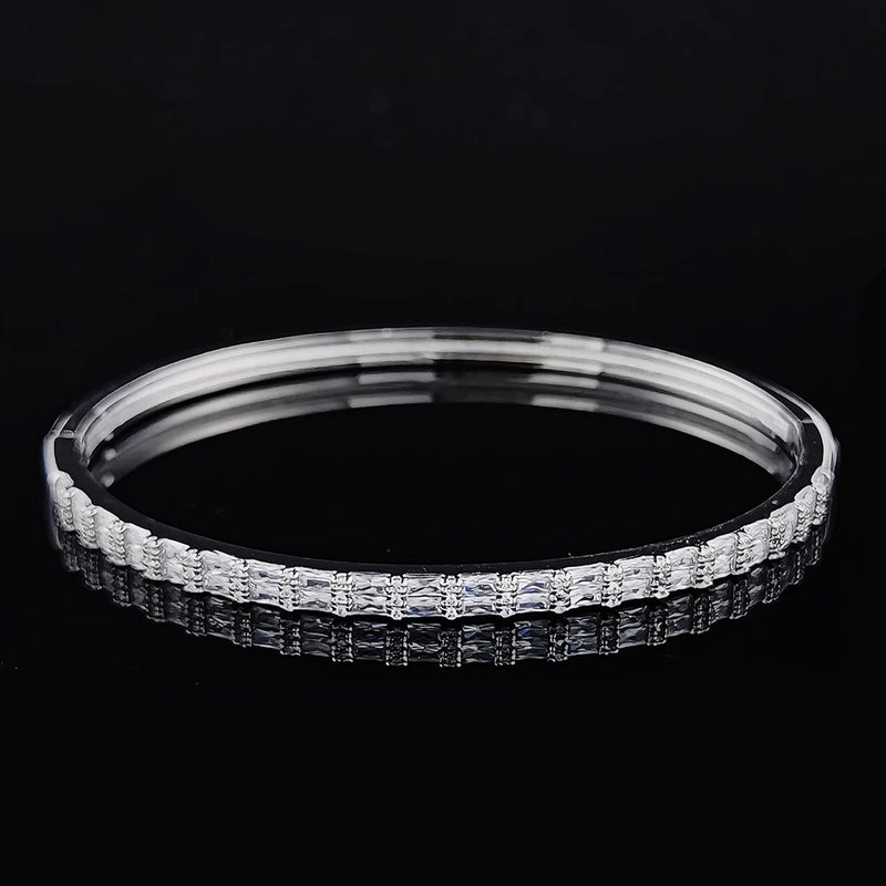Silver Princess Bracelet Bangle for Women Anniversary Gift Jewelry