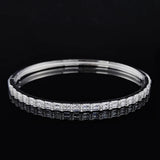 Silver Princess Bracelet Bangle for Women Anniversary Gift Jewelry