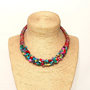 Boho Resin Choker Necklace for Women Punk Ethnic Statement Jewelry
